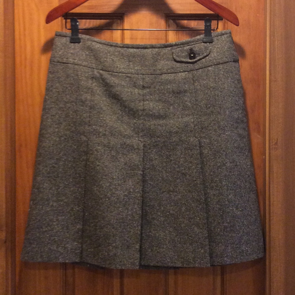 Ann Taylor Loft pleated wool and silk skirt size 8